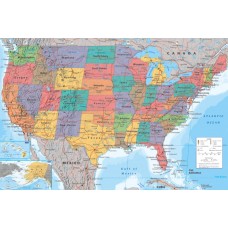 USA Map Poster - 36x24   